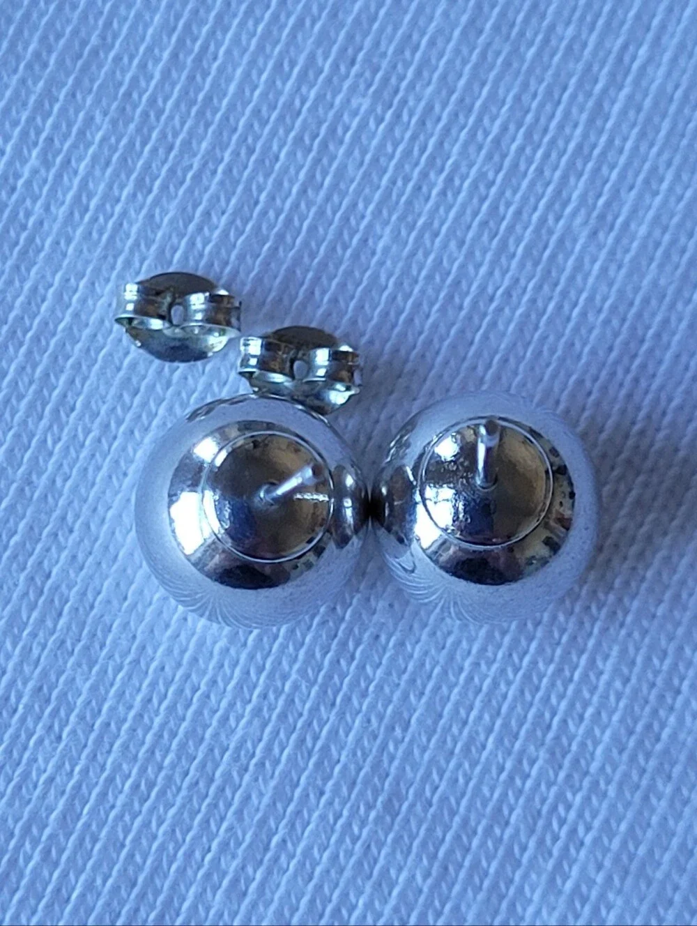 10mm Vintage Silver-plated Bead Post Earrings